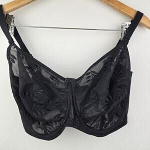 Panache Tango Balcony Sheer Mesh Bra Underwired Non Padded Size 34K In Black
